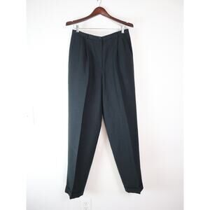 Vintage Ann Taylor Size 12 Linen Blend High Waist Dress Pants Black